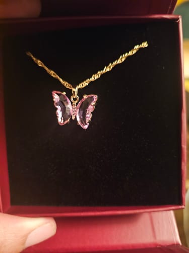 Customer photo review of Twisted Butterfly Necklace
