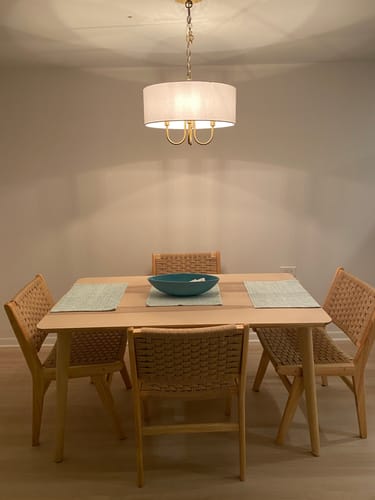 Customer photo review of Modern Rustic 4-Light Swoop Arm Drum Pendant