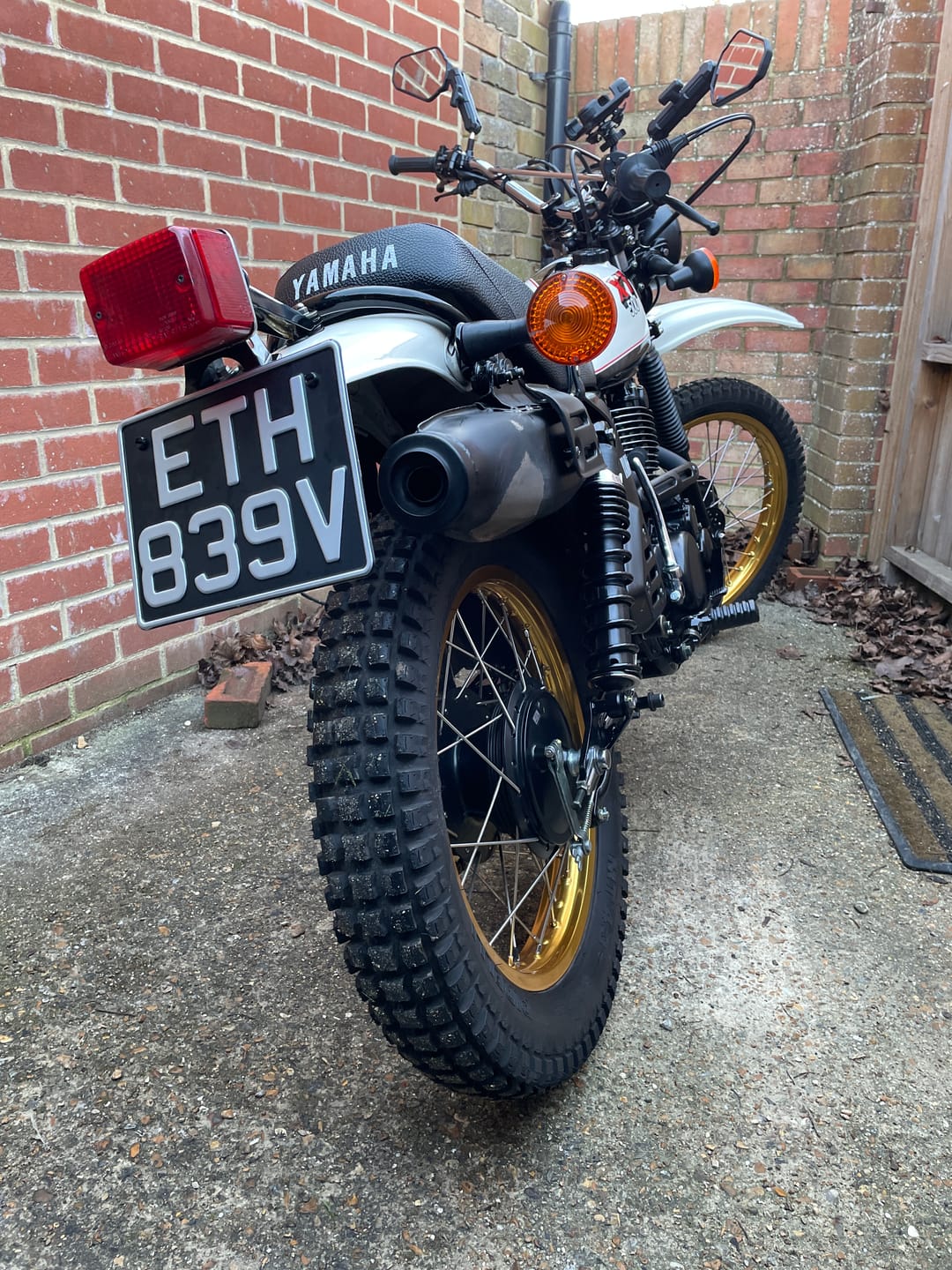 Customer photo review of Metal Pressed Motorcycle Number Plate – 9 x 7 Inches