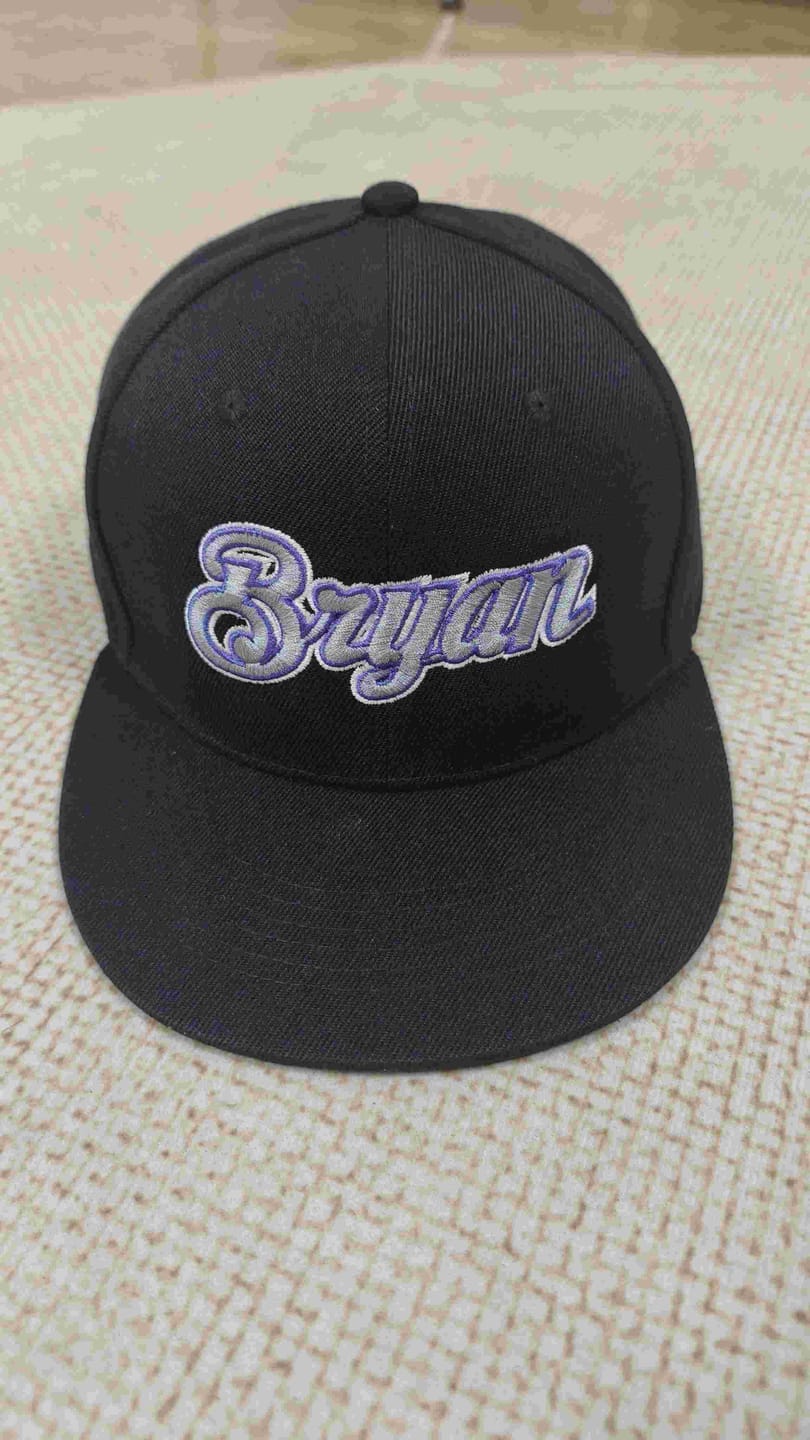 Customer photo review of Custom Royal White-Light Blue 3D Puff Embroidery Flat Embroidery Curved Eaves Sport Design Baseball Cap