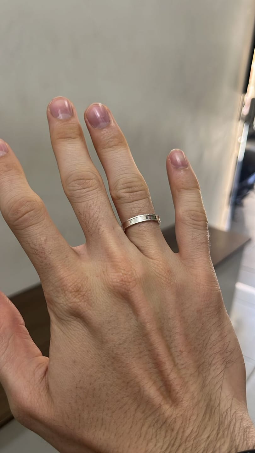 Customer photo review of Par de Alianças em Prata 950 3mm - Paris