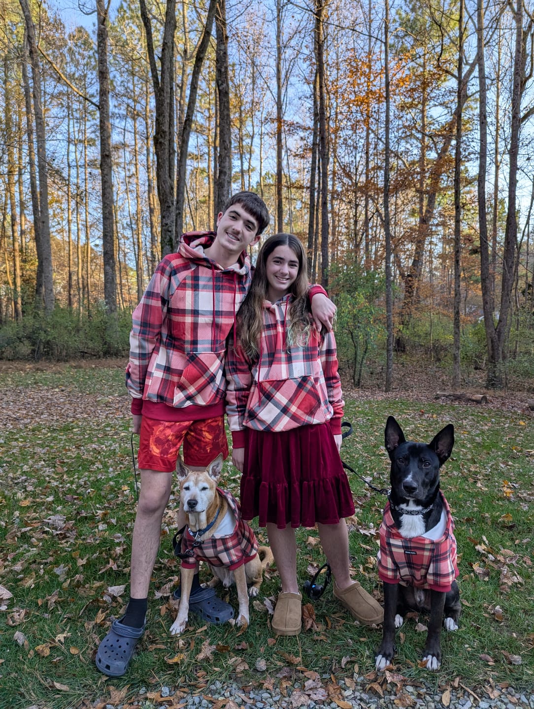 Customer photo review of Red Plaid Human Hoodie