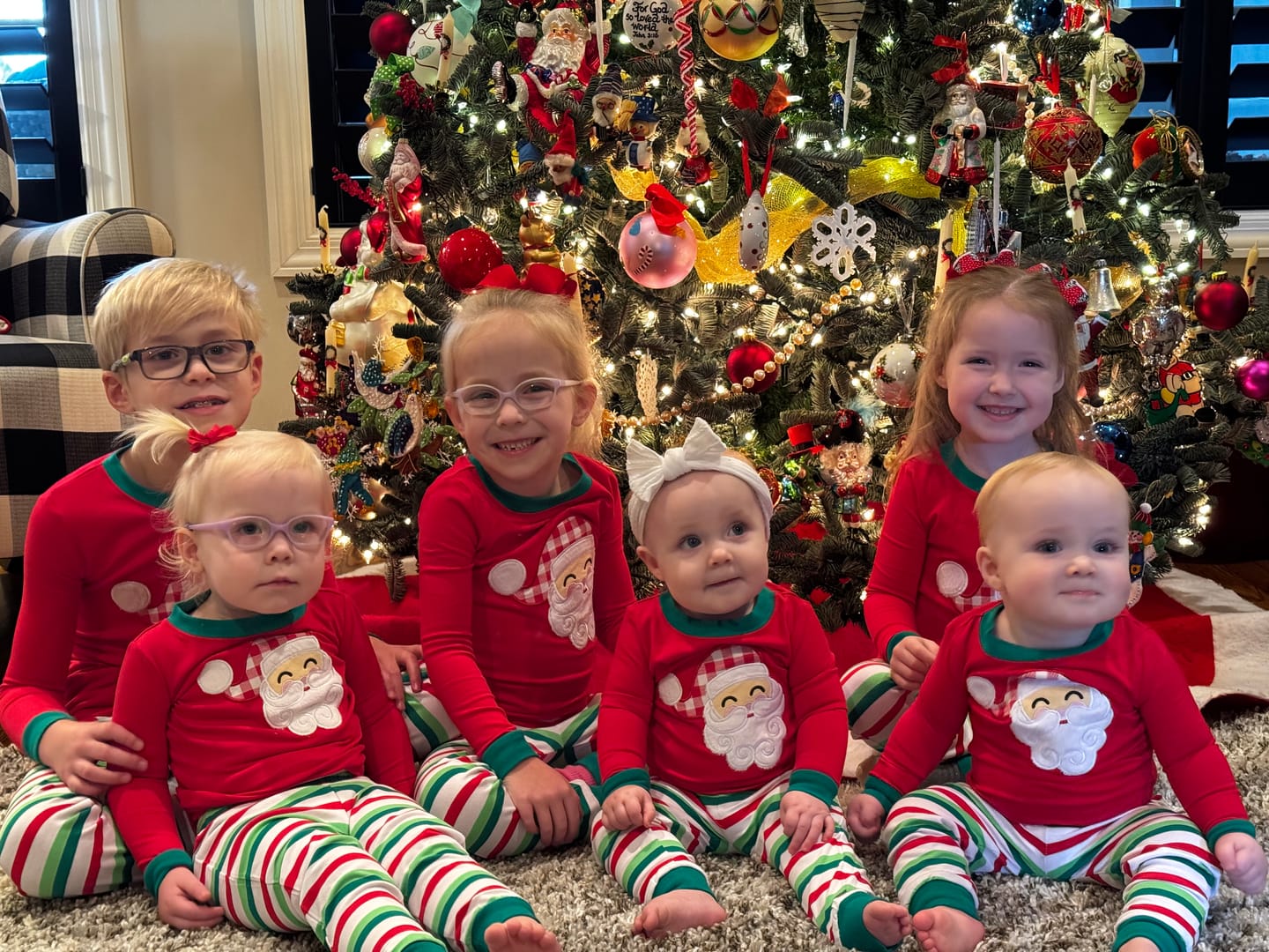 Customer photo review of Happy Santa Red Cheerful Stripe Pajamas