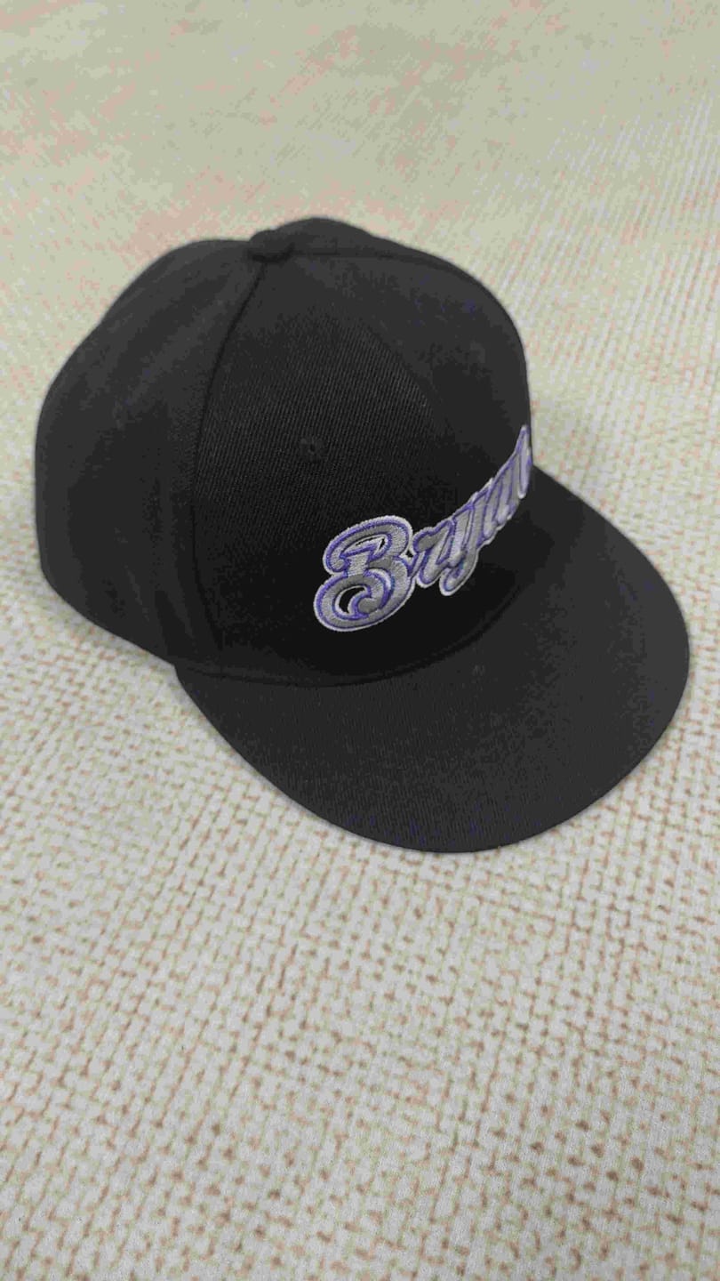 Customer photo review of Custom Black 3D Puff Embroidery Flat Embroidery Casual Sport Baseball Cap