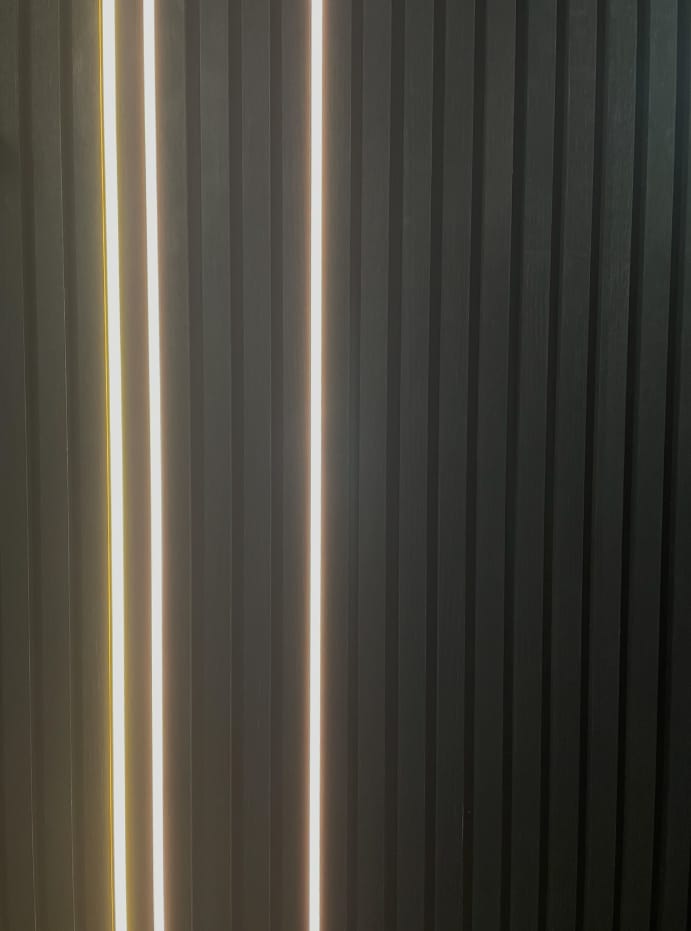 Customer photo review of SlatWall Acoustic Black Panel