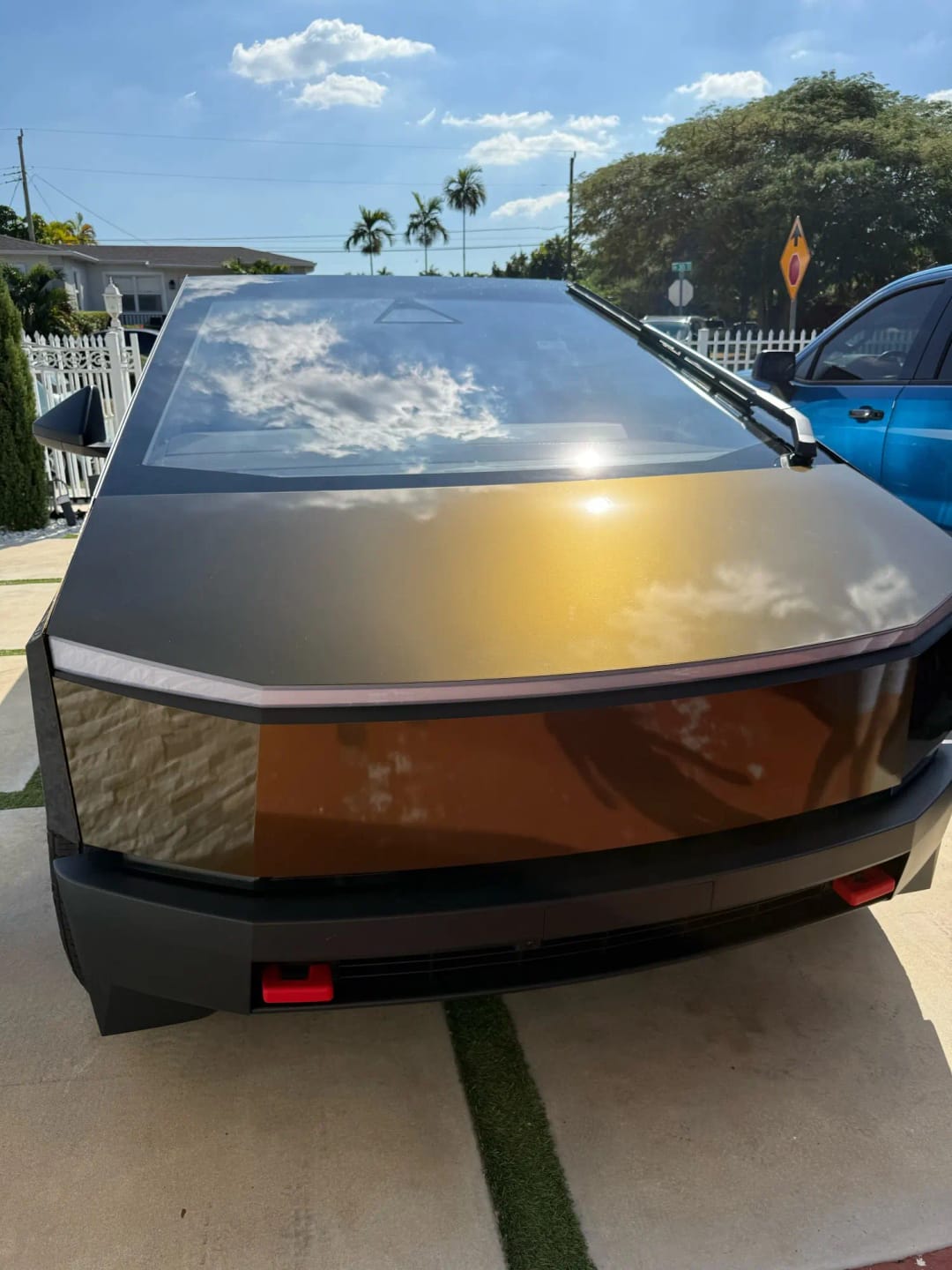 Customer photo review of Mallcas™ Glossy Metallic Midnight Gold Vinyl Wrap (PET Liner)