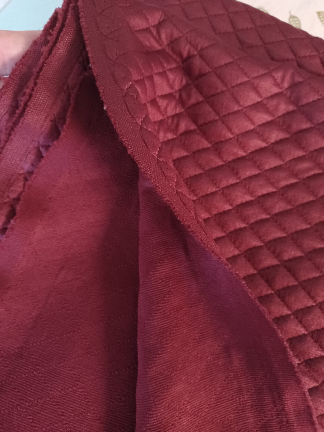 Customer photo review of Burgundy Quilted Jersey Fabric #2