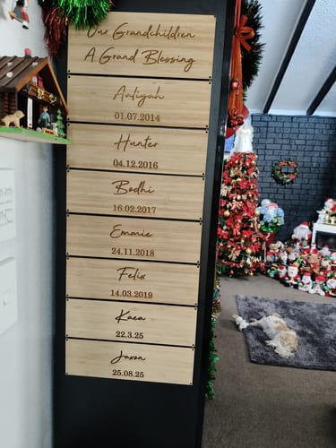 Customer photo review of Hanging Grandchildren Bamboo Sign