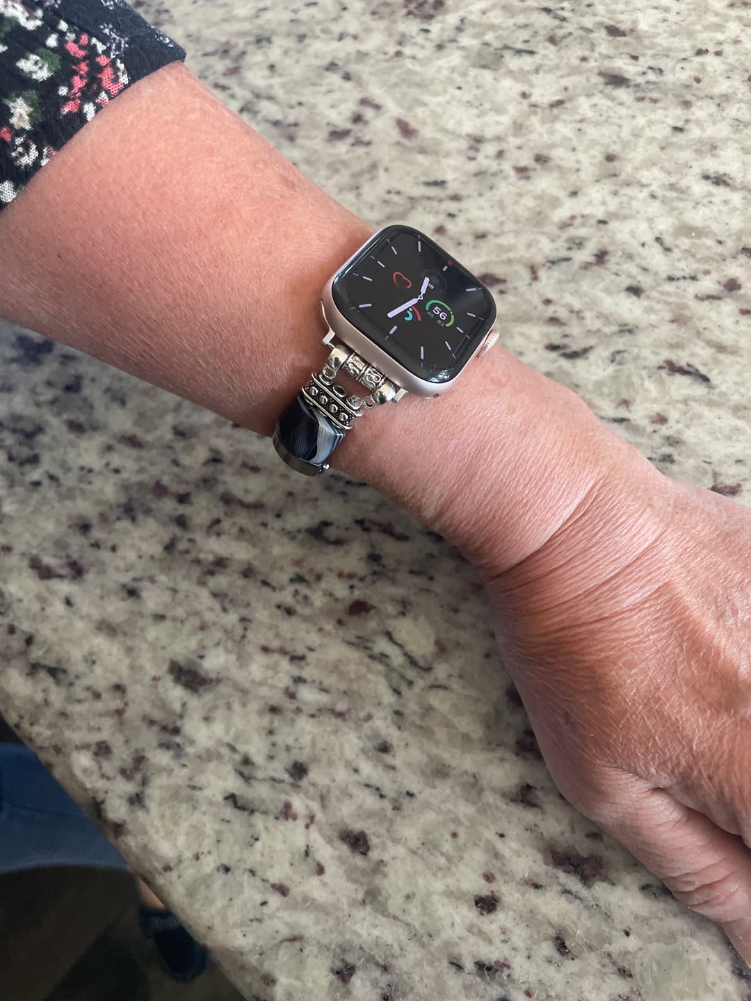 Customer photo review of Bohemian Noir Stretch Apple Watch Strap