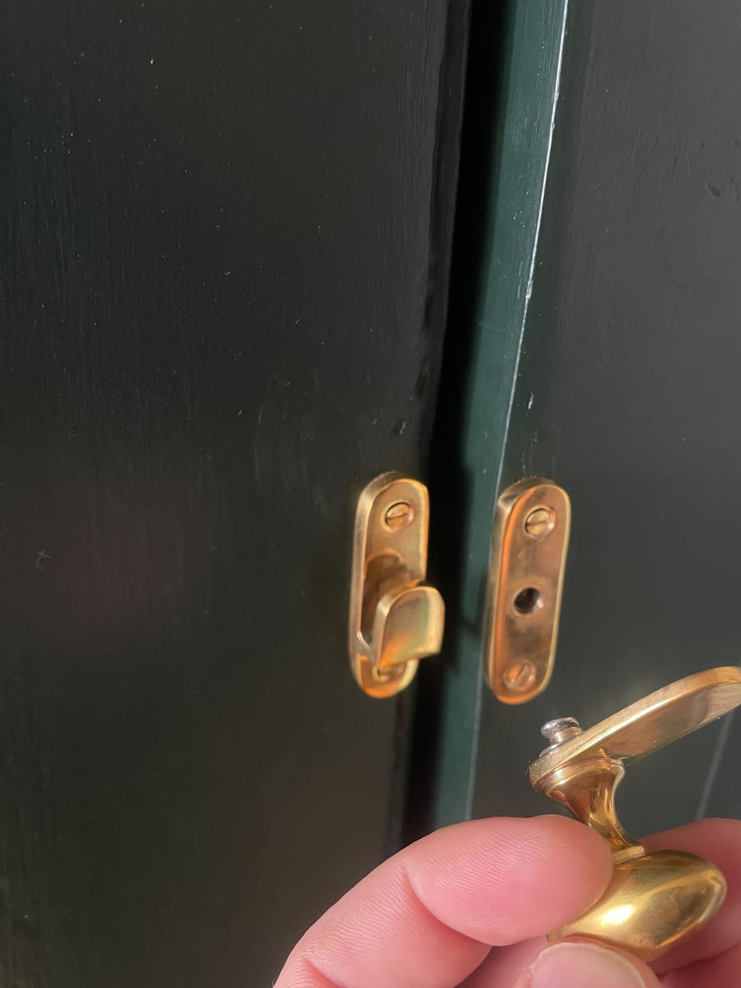 Customer photo review of Shropshire Polished Brass Cupboard Handles