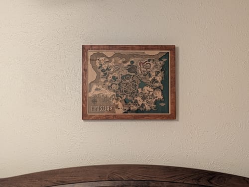 Customer photo review of THE HYRULE 3D WOOD MAP