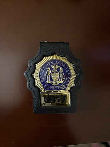 Customer photo review of NYPD New York Police Detective Badge Solid Copper Replica Movie Props With No.7797