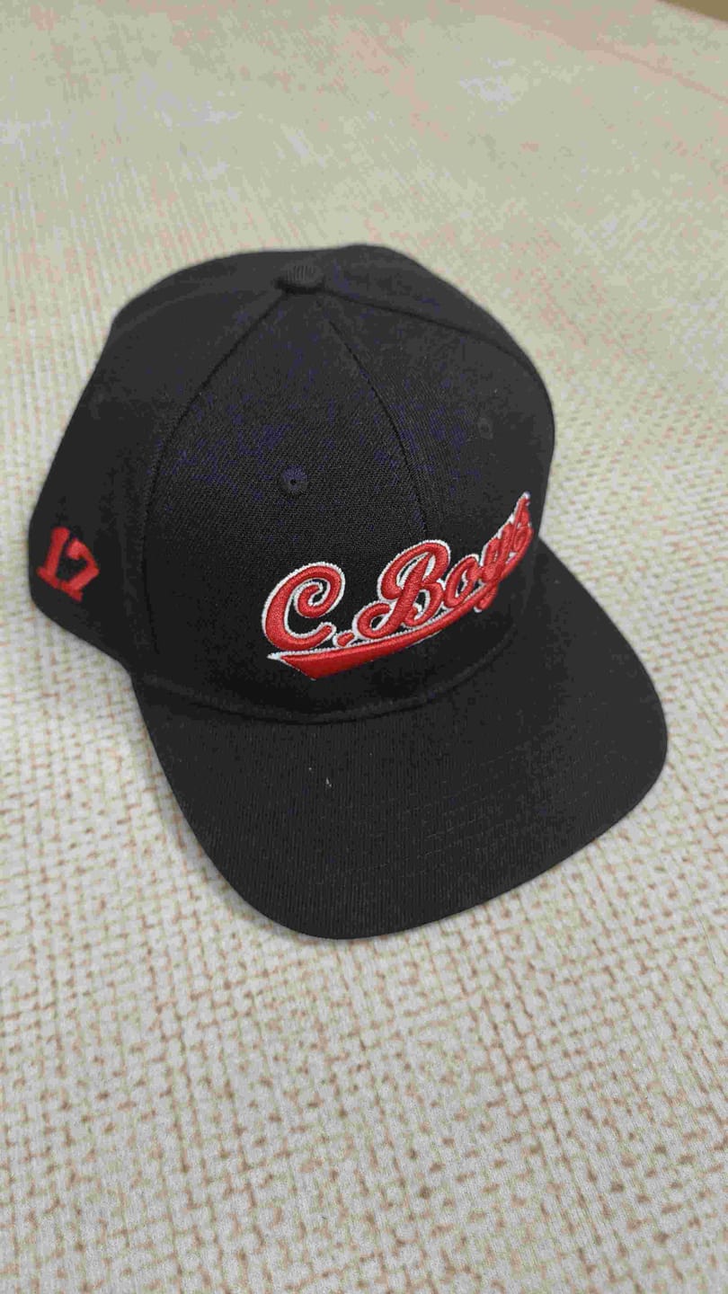 Customer photo review of Custom Royal White-Light Blue 3D Puff Embroidery Flat Embroidery Curved Eaves Sport Design Baseball Cap