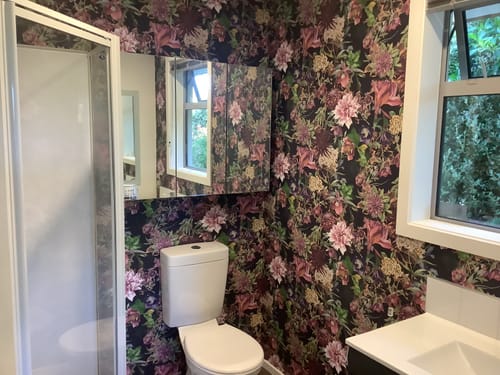 Customer photo review of Floral Trails Wallpaper - Black + Pink