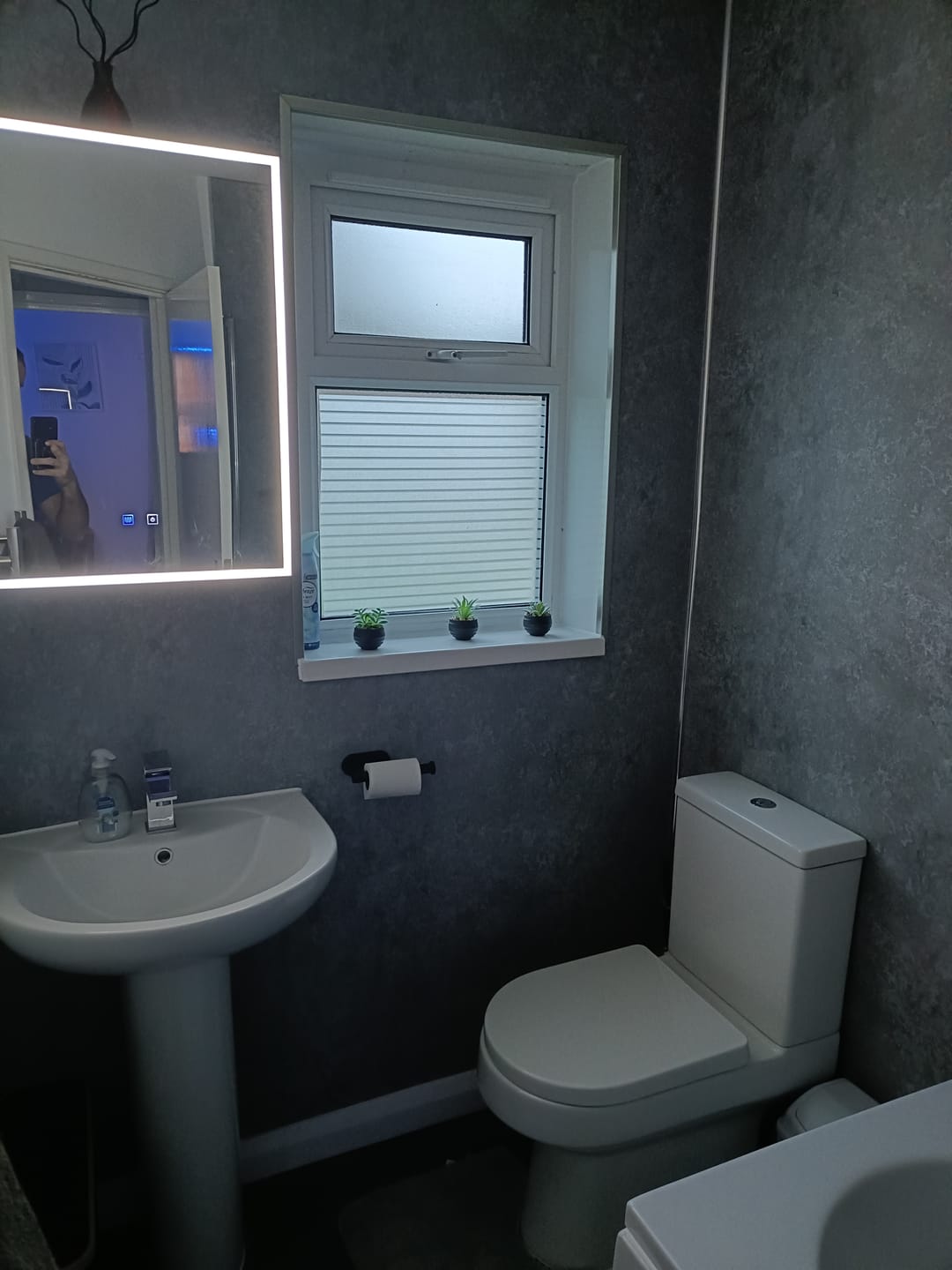 Customer photo review of Premium Grey Concrete Matt Shower Wall Panel – 1M x 2.4M