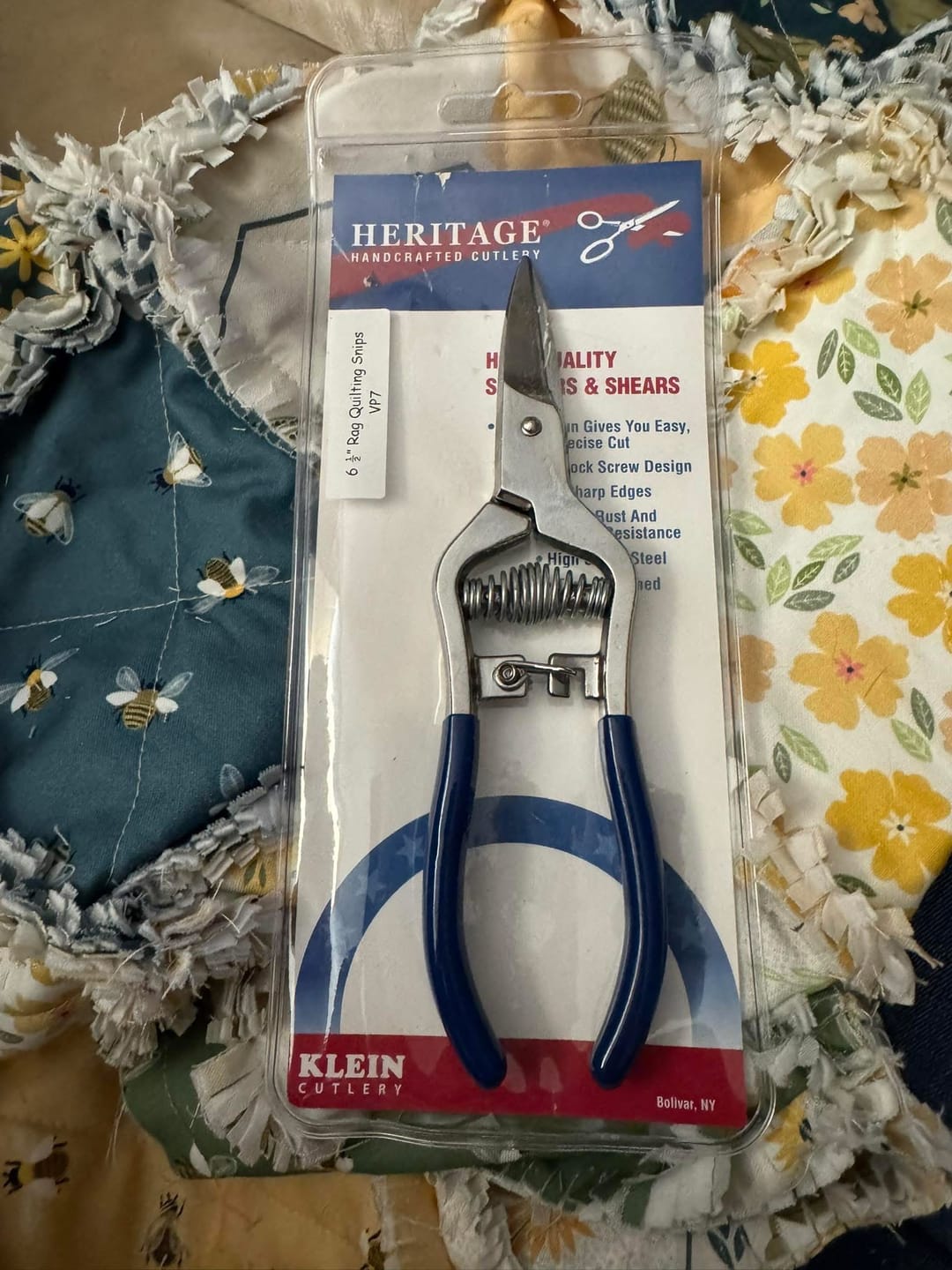 Customer photo review of Heritage Cutlery VP7 Spring Action Rag Quilting Snips