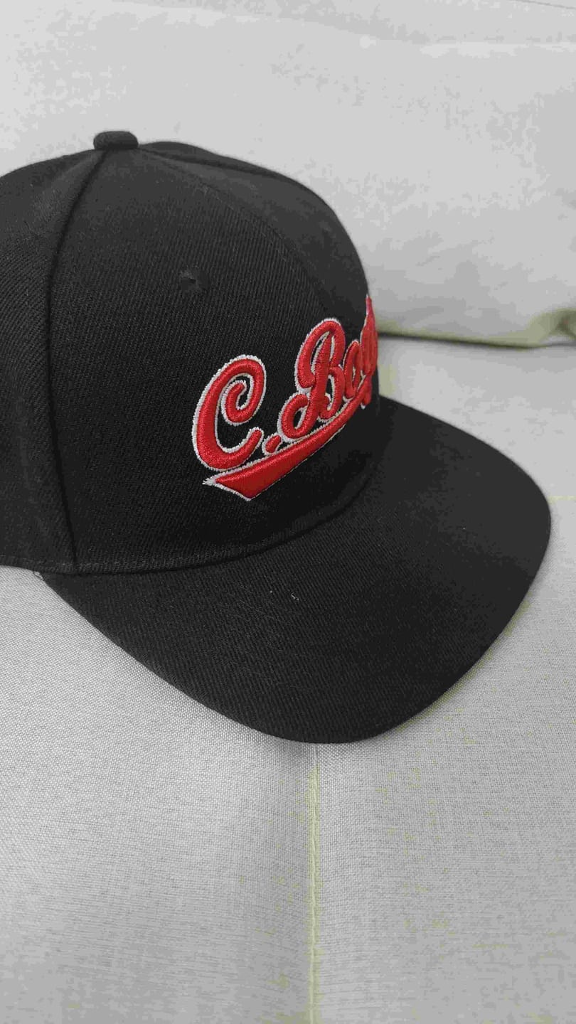 Customer photo review of Custom Black 3D Puff Embroidery Flat Embroidery Casual Sport Baseball Cap