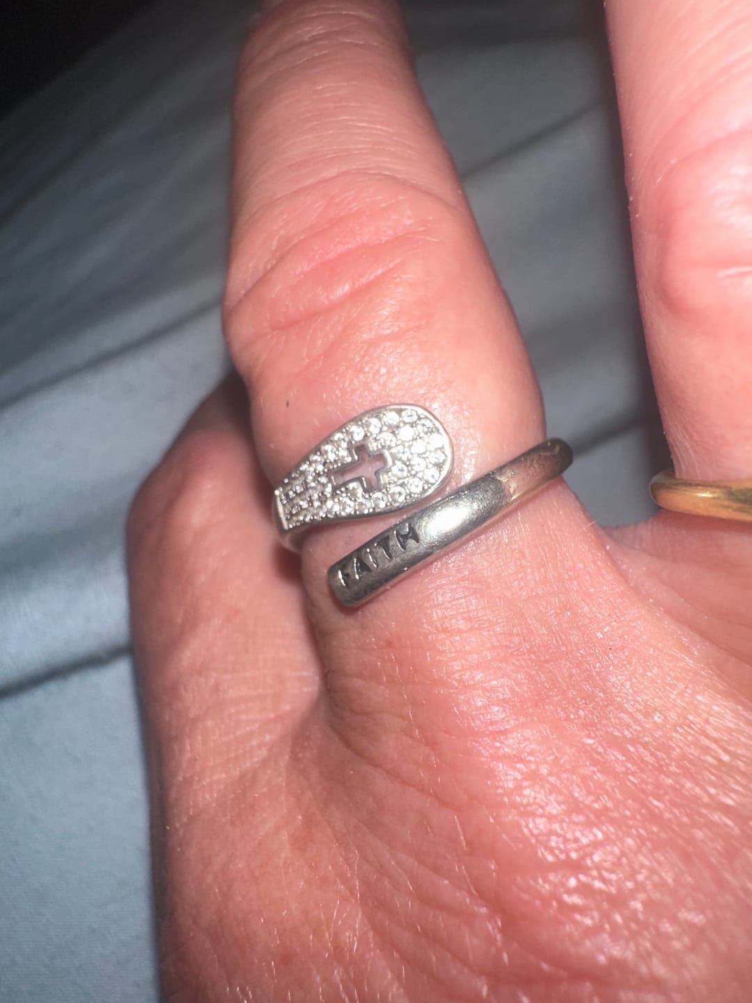 Customer photo review of "FAITH" Handmade Christian Family Ring in Zircon & 925 Sterling Silver (GIFTING OFFER)