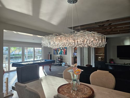 Customer photo review of Stunning Tree Branch Crystal Chandelier with Clear Teardrop-shaped for Living/Dining Room