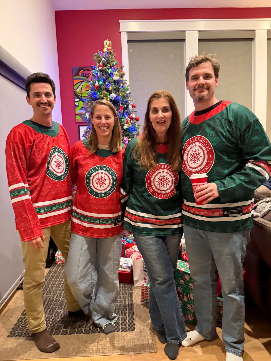 Customer photo review of Family Christmas Custom Hockey Jersey