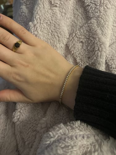 Customer photo review of Cordelia Gold Tennis Bracelet