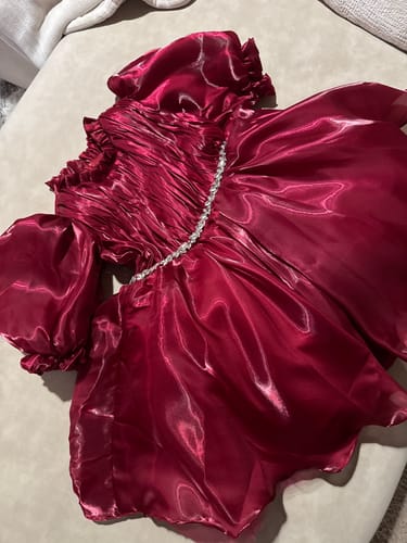 Maribel A. review of Girl Christmas Dress Baby Girl and Toddler Red Puffy Princess Birthday Party Dress image 1 out of 1