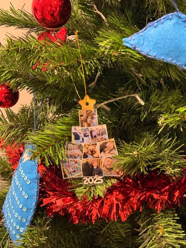 Customer photo review of Custom Photo Family Tree Christmas - Personalized Custom Shaped Acrylic Ornament AO01