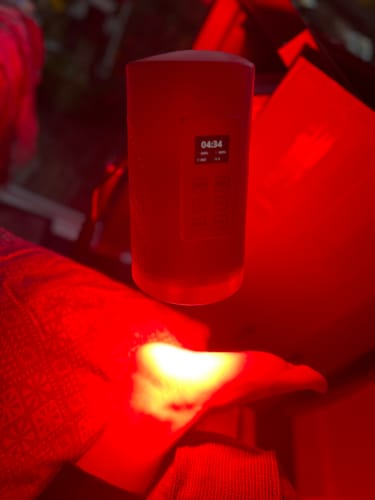 Customer photo review of The Target Light 4.0 – Clinical Grade Red Light Therapy with Built-In Stand
