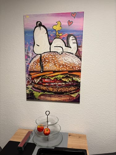 Customer photo review of Leinwandbild Snoopi Life is Good Pop Art Hochformat