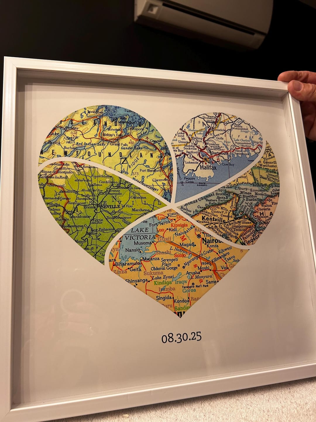 Customer photo review of Personalized Heart Map Print
