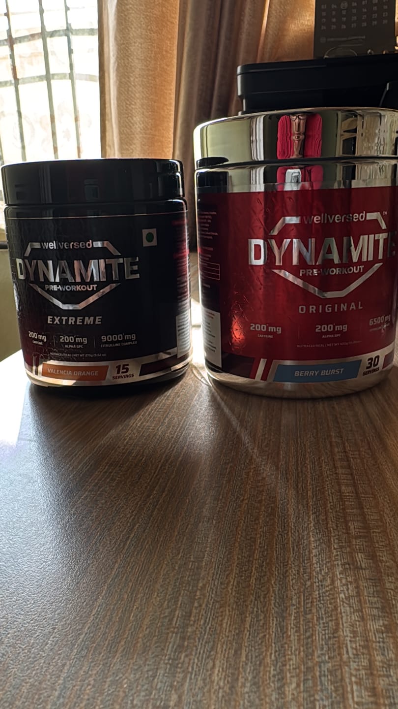 Customer photo review of Dynamite Pre-Workout EXTREME (270g, 15 Servings) | Valencia Orange