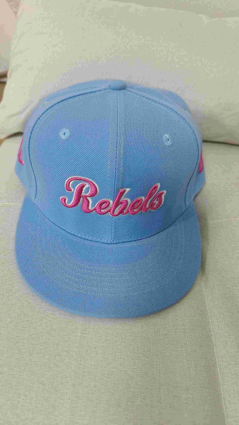 Customer photo review of Custom Royal White-Light Blue 3D Puff Embroidery Flat Embroidery Curved Eaves Sport Design Baseball Cap