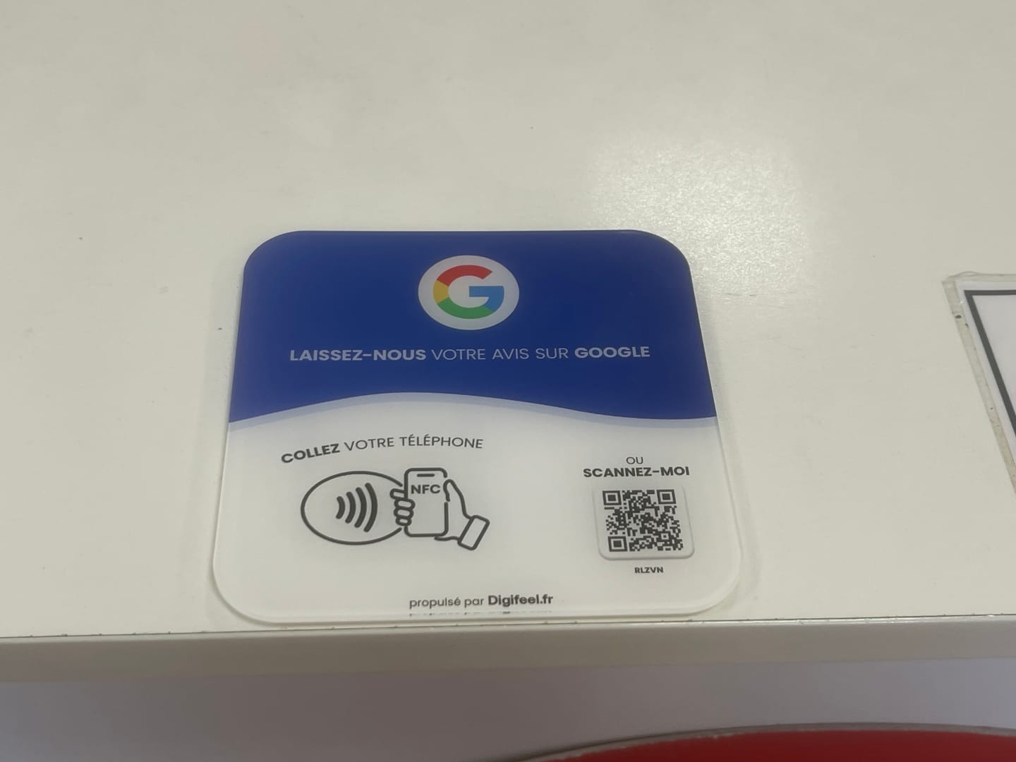 Customer photo review of Plaque Avis Google