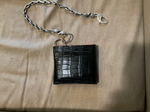 Customer photo review of Preorder Crocodile Leather Small Bifold Wallet With Chain Loop