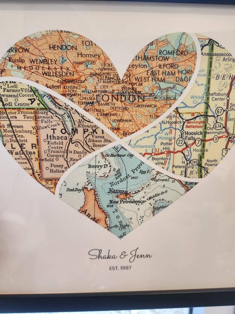 Customer photo review of Personalized Heart Map Print