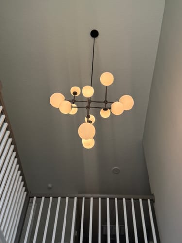 Customer photo review of Luminous Opal Glass Globe Geometric Bubble Chandelier