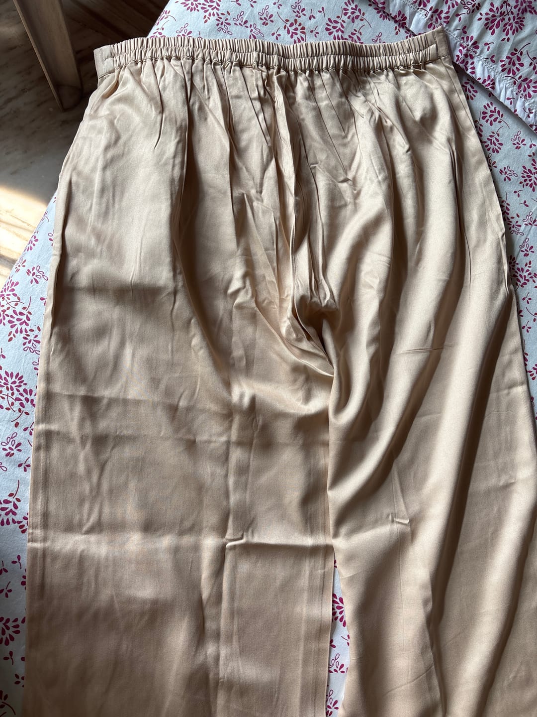 Customer photo review of Women Beige Cotton Straight Pant