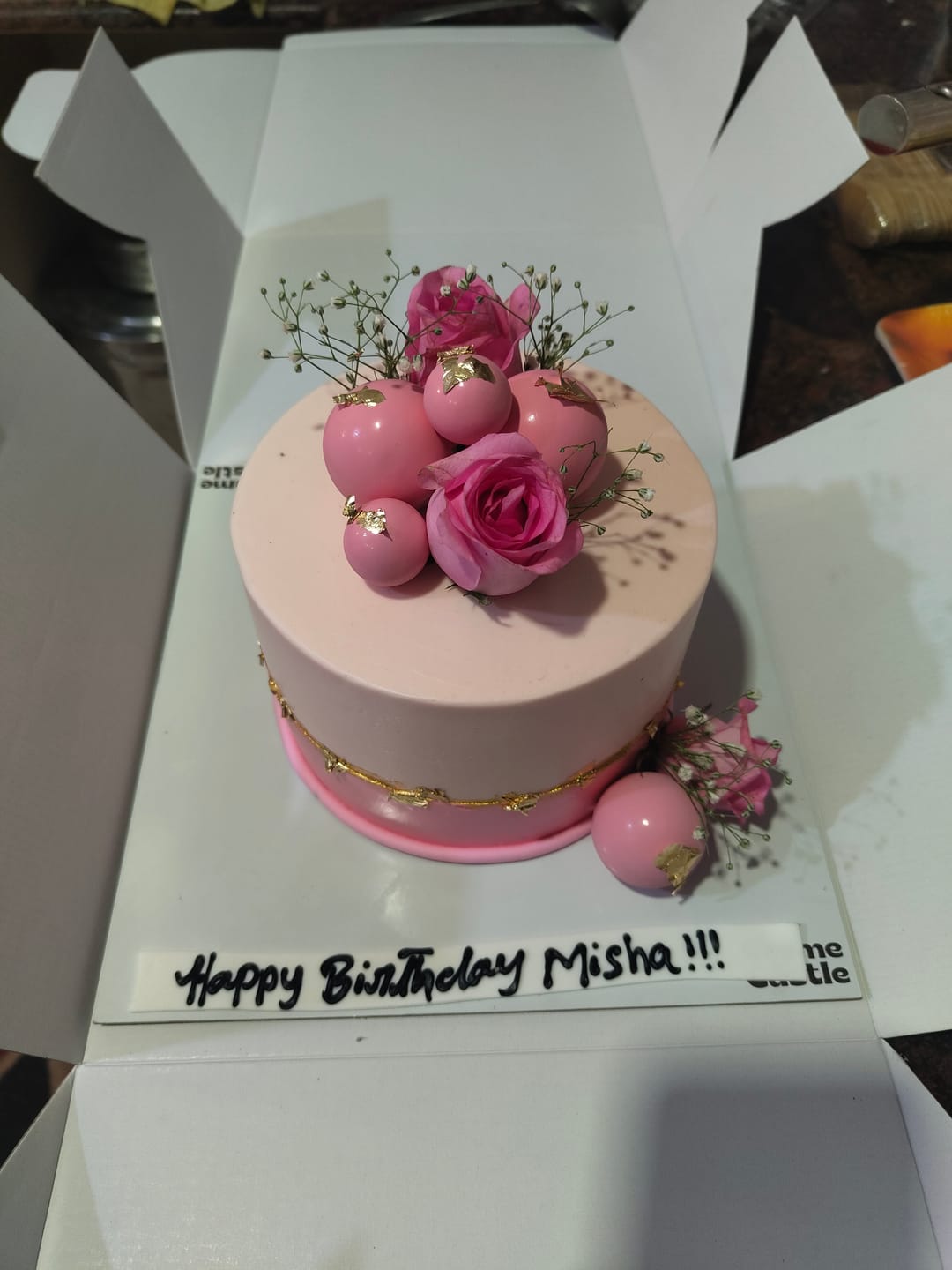Customer photo review of Pretty Rosy Cake