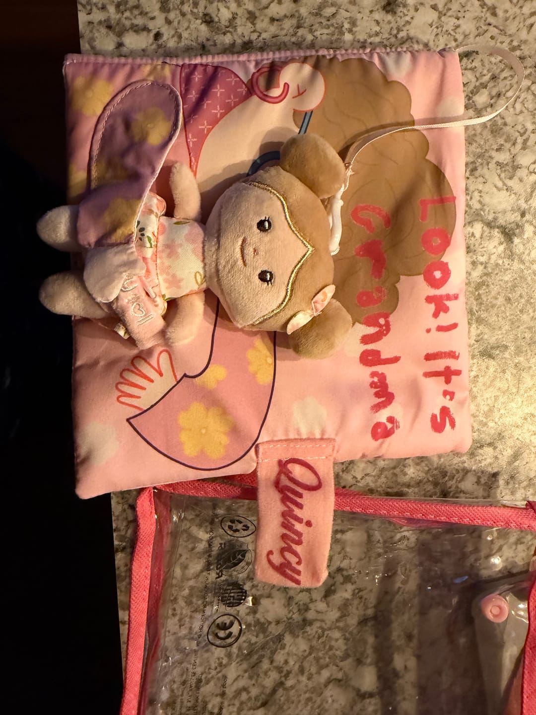 Customer photo review of Look! It's Grandma - Personalized Montessori Soft Book