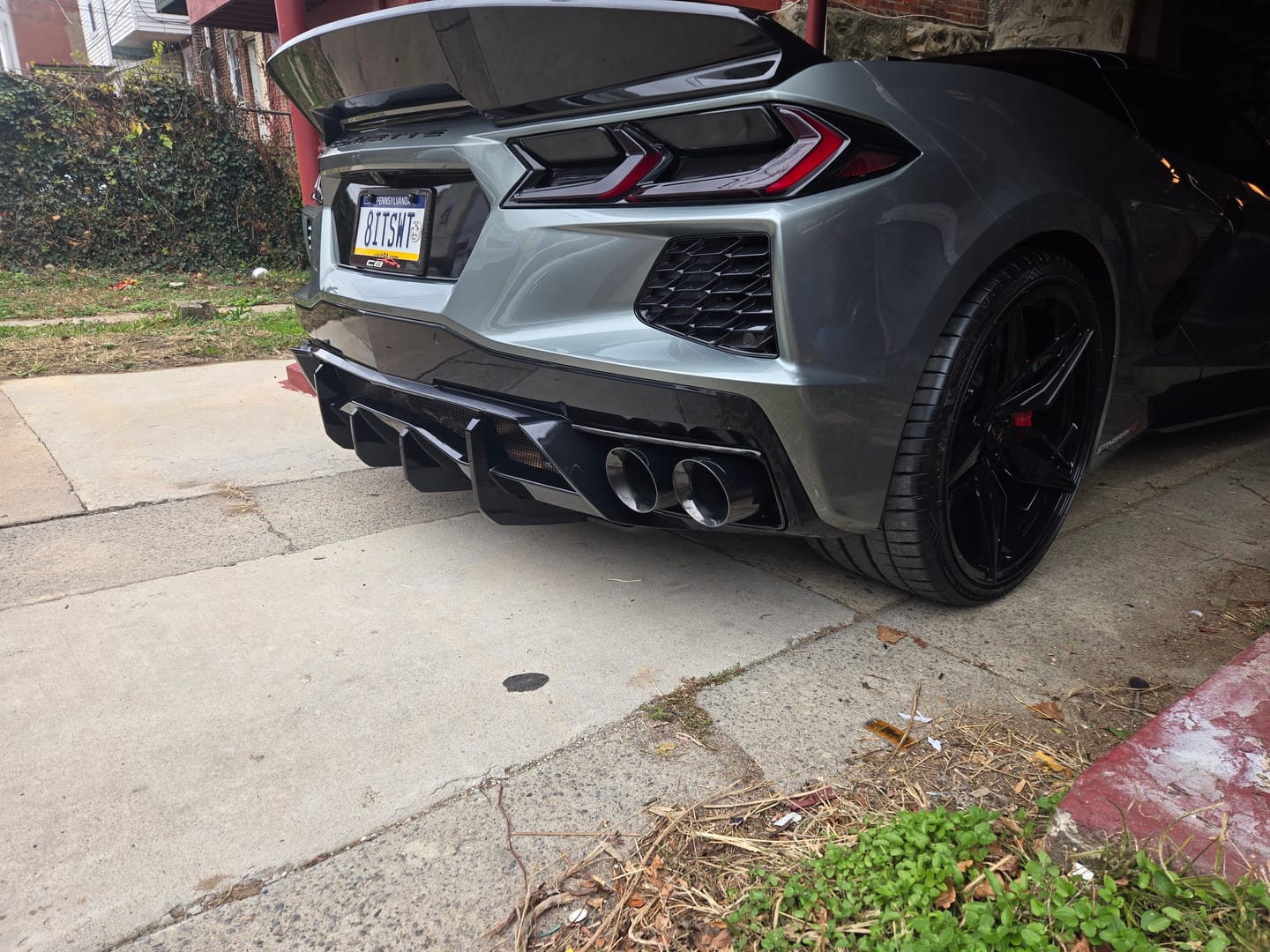 Customer photo review of Corvette C8 Rear Bumper Add-On Diffuser Lip