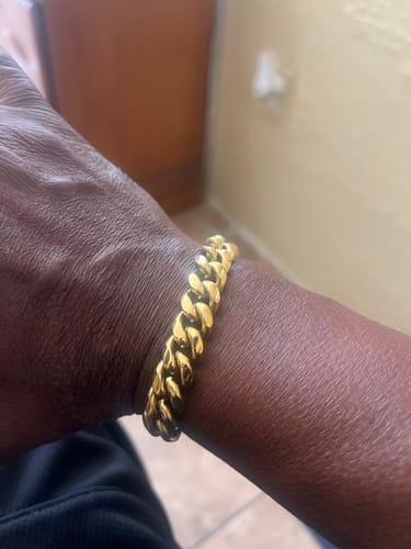 Customer photo review of 3X IP Gold Miami Cuban Bracelet Stainless Steel 12MM