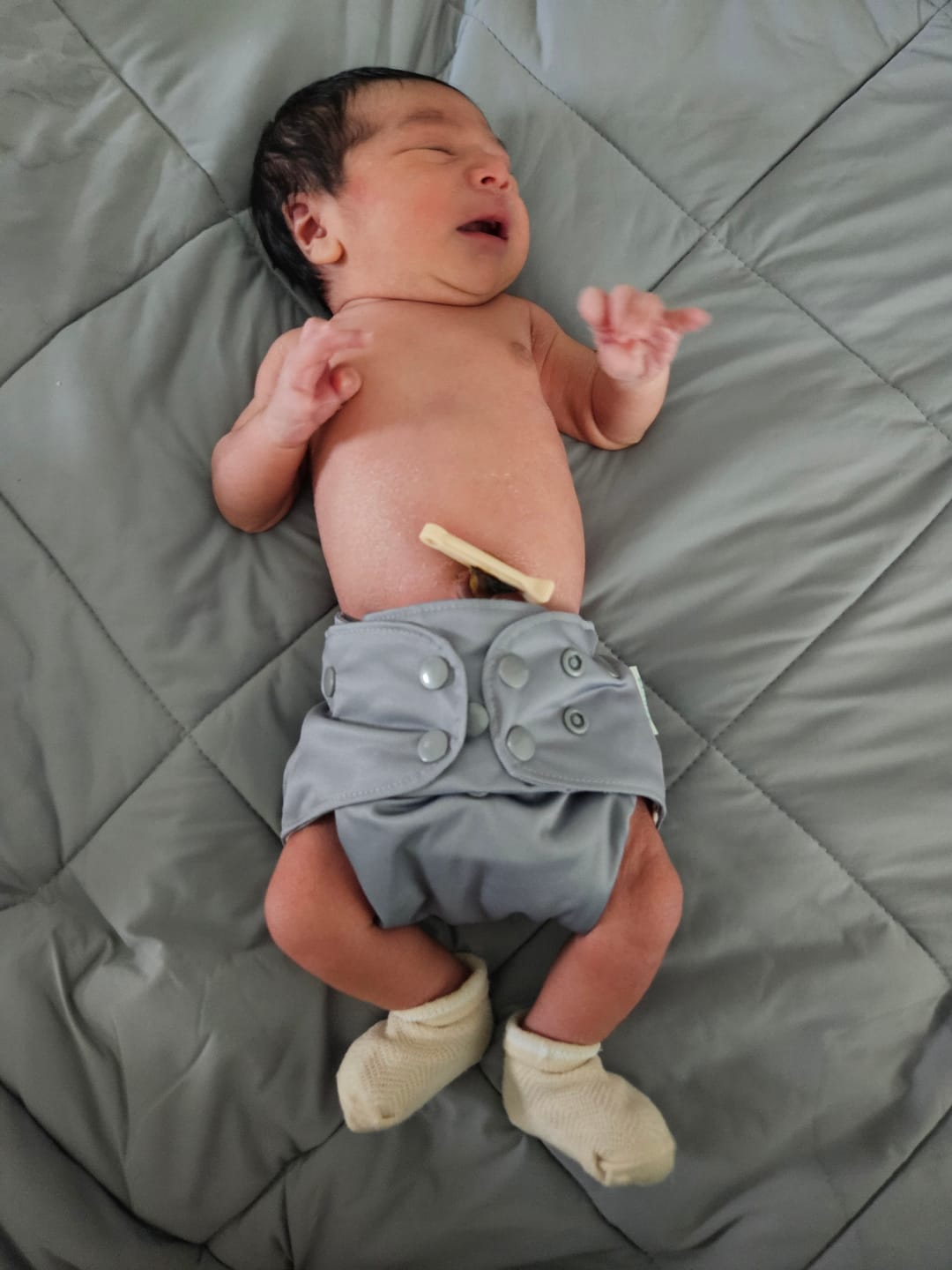 Customer photo review of Food: Essentials Pocket Cloth Diaper with Athletic Wicking Jersey, Grows with your Baby