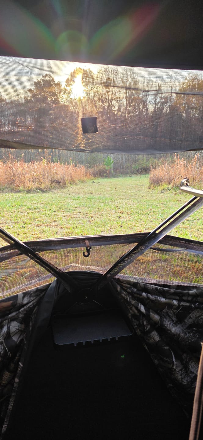 Customer photo review of FLASH SALE OptiGuard360 See-Through Low Hub 3-Person Wide Bottom Ground Blind Deer Hunting