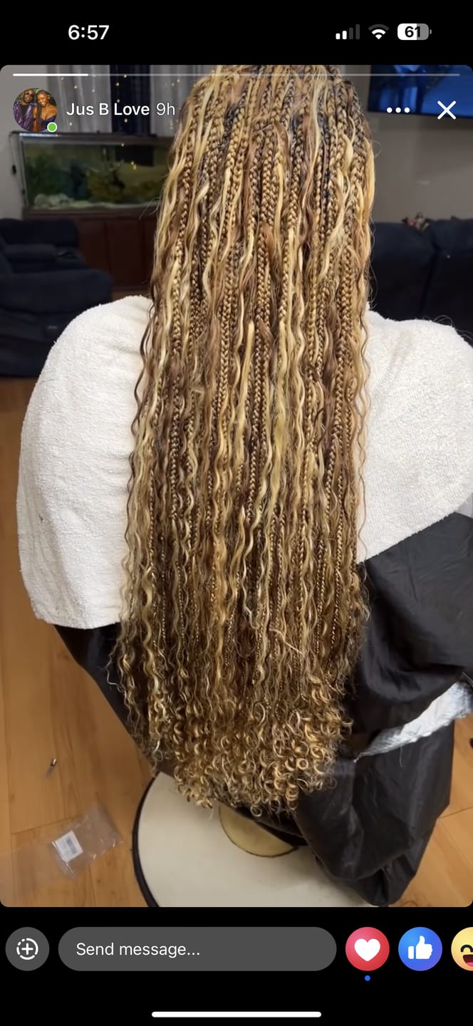 Customer photo review of #27/#30/#613 Mix Color Blend Deep Wave Bulk Human Braiding Hair