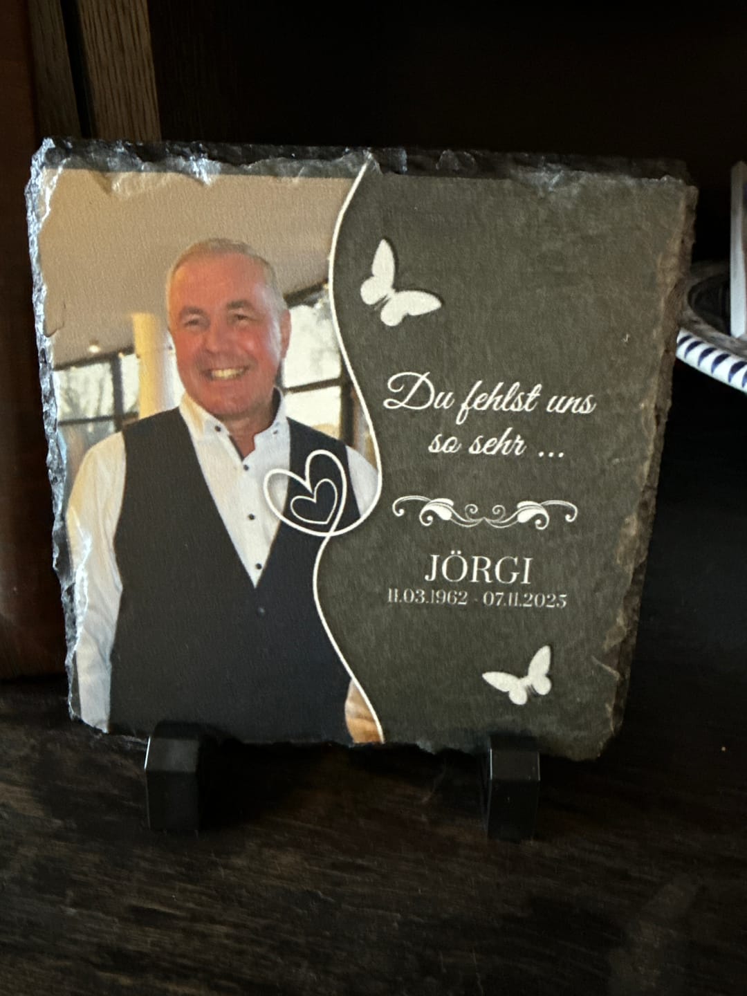 Customer photo review of Du fehlst uns so sehr ... - Individuelle Schieferplatte