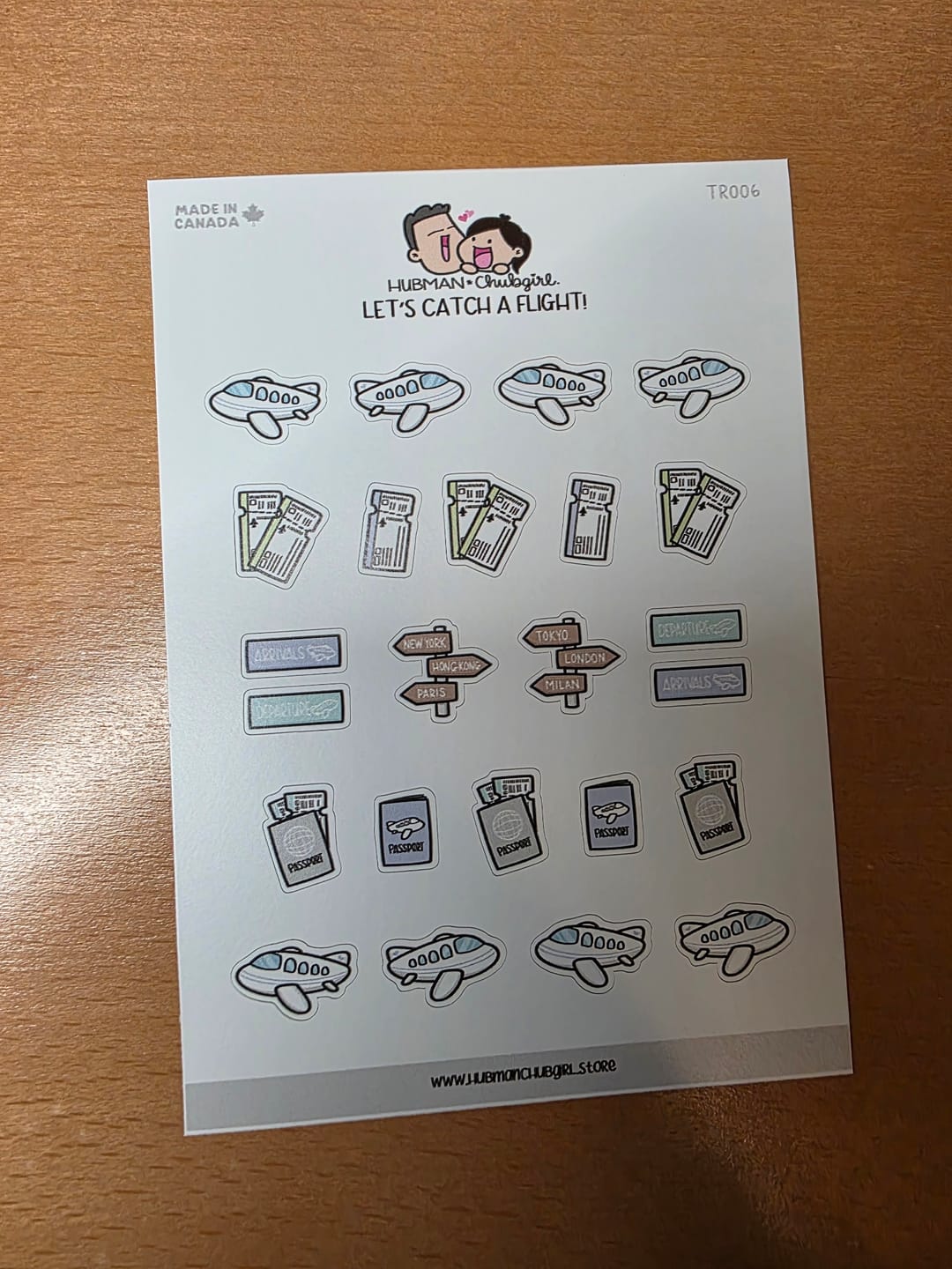 Customer photo review of Let's Catch a Flight Planner Stickers