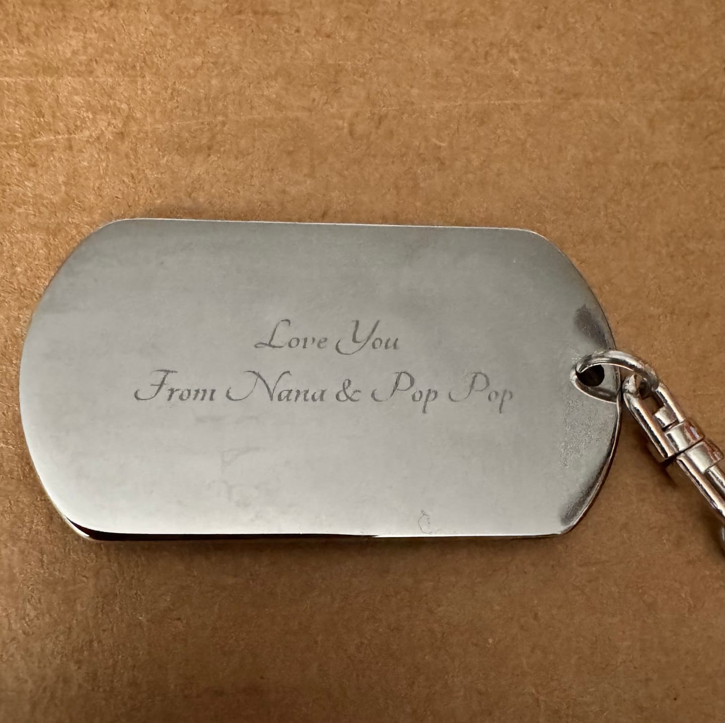 Customer photo review of To My Grandson | Remember Whose Grandson You Are | Personalized Keychain - SS293V2