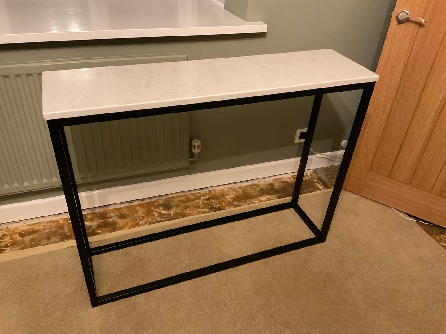 Customer photo review of Luna Marble Metal Console Table