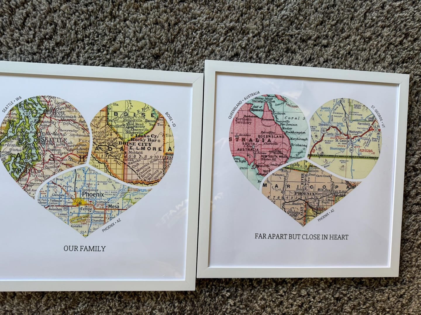 Customer photo review of Personalized Heart Map Print