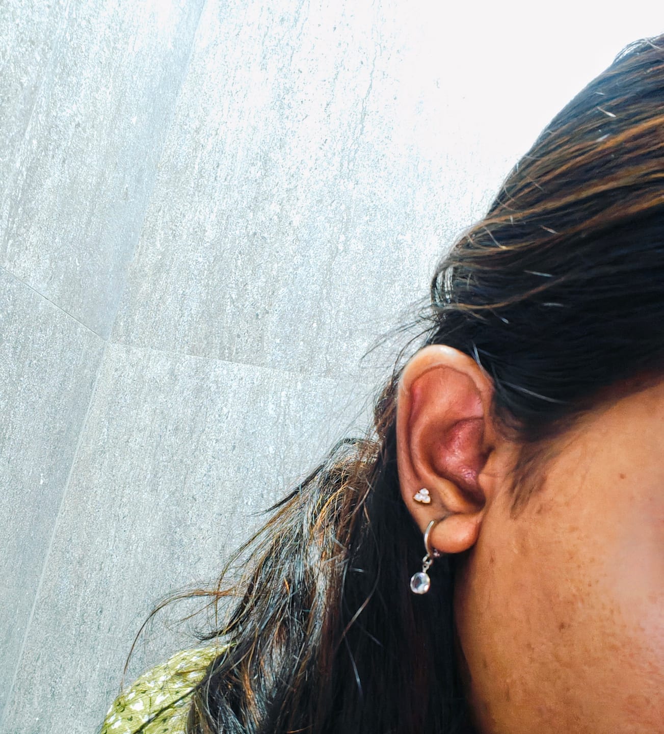 Customer photo review of Trinal Solitaire Stud Earrings